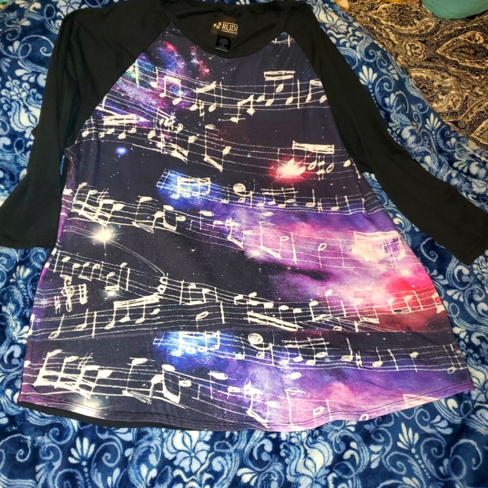 Unisex music raglan top